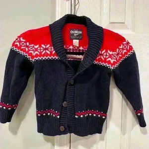 Oshkosh Boys size 5T Holiday Sweater red white and blue